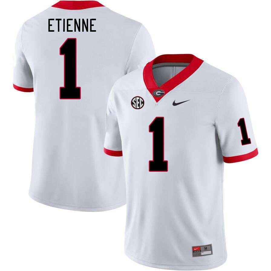 Men #1 Trevor Etienne Georgia Bulldogs College Football Jerseys Stitched-White